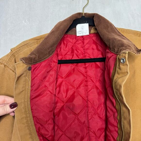 CARHARTT / vintage tan duck canvas fully quilt lined workwear coveralls / 48R - Picture 6 of 16